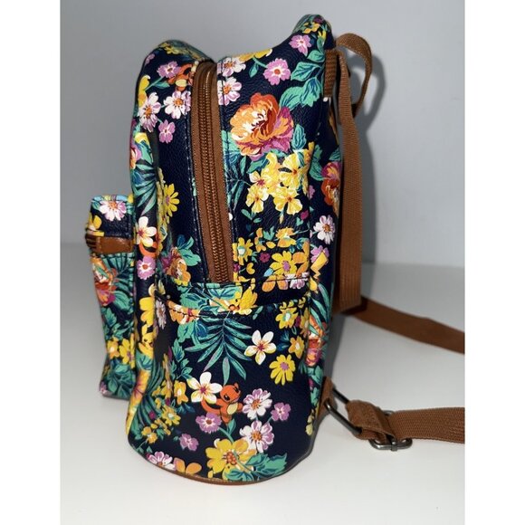 Loungefly Pokemon Starter Tropical Floral Print Mini Backpack Pikachu Brown main image 5